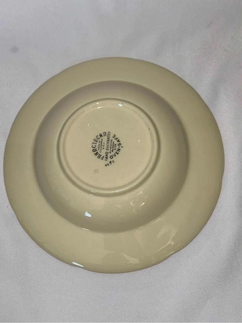 Franciscan Apple 8” Soup Bowls Set of 3 USA Vintage Rimmed Bowls - One w/ Chip